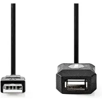 Nedis Ccgl60extbk100 Câble Usb 2.0 Actif Usb-a M-usb-a F 480 Mb/s Nickelé 10 M