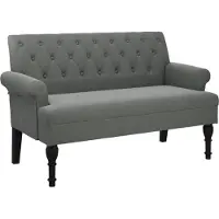 vidaXL Banc avec dossier Gris foncé 120 x 62 x 75,5 cm Tissu