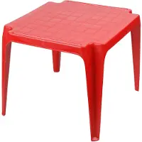 Progarden Table empilable pour enfants rouge 50 x 50 cm entièrement en plastique, monobloc, empilable