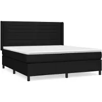 vidaXL Lit boxspring avec matelas noir 160x200 cm Tissu