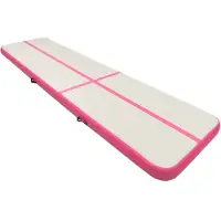 The Living Store Tapis de gymnastique gonflable avec pompe 600x100x15 cm PVC rose