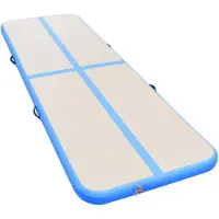 The Living Store Tapis de gymnastique gonflable avec pompe 700x100x10 cm PVC bleu
