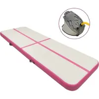 The Living Store Tapis de gymnastique gonflable avec pompe 300x100x20 cm PVC rose