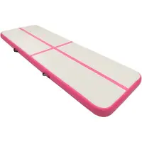 The Living Store Tapis de gymnastique gonflable avec pompe 300x100x15 cm PVC rose