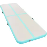 The Living Store Tapis de gymnastique gonflable avec pompe 800x100x10 cm PVC vert