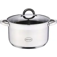 Ceruzo Poêle de cuisson - acier inoxydable - Diamètre 24 cm - H 14,5 cm - 6,3 L - toutes sources de chaleur