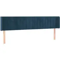 vidaXL Tête de lit avec oreilles bleu foncé 183x16x78/88 cm velours