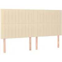 vidaXL Têtes de lit 4 pcs. Crème 90x5x78/88 cm Tissu