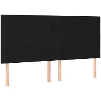 vidaXL Têtes de lit 4 pcs. noir 80x5x78/88 cm Tissu