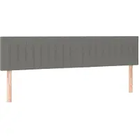 vidaXL Têtes de lit 2 pcs. Gris foncé 100x5x78/88 cm Tissu