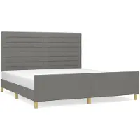 vidaXL Cadre de lit sans matelas gris foncé 160x200 cm Tissu