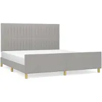 vidaXL Cadre de lit sans matelas gris clair 160x200 cm Tissu
