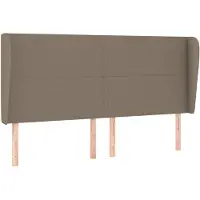 vidaXL Tête de lit avec oreilles taupe 183x23x118/128 cm Tissu
