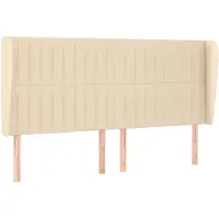 vidaXL Tête de lit avec oreilles Crème 163x23x118/128 cm Tissu