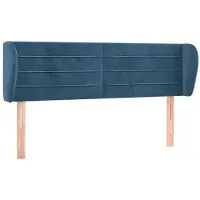 vidaXL Tête de lit avec oreilles bleu foncé 147x23x78/88 cm velours