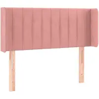 vidaXL Tête de lit avec oreilles rose 103x16x78/88 cm velours