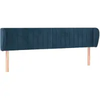 vidaXL Tête de lit avec oreilles bleu foncé 183x23x78/88 cm velours