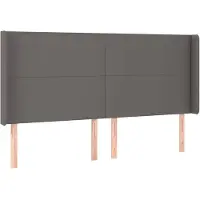 vidaXL Tête de lit avec oreilles Gris 203x16x118/128 cm Similicuir