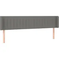 vidaXL Tête de lit avec oreilles gris foncé 203x16x78/88 cm Tissu