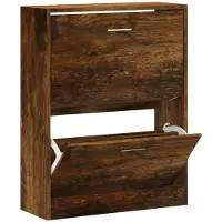 vidaXL Armoire à chaussures Chêne fumé 63x24x81 cm Bois d'ingénierie