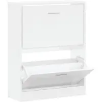 vidaXL Armoire à chaussure Blanc brillant 63x24x81 cm Bois ingénierie