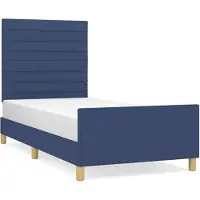 vidaXL Cadre de lit sans matelas bleu 90x190 cm Tissu