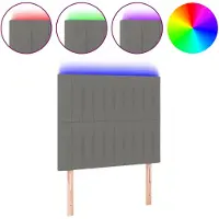 vidaXL Tête de lit LED gris foncé 100x5x118/128 cm Tissu