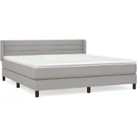 vidaXL Lit boxspring avec matelas gris clair 180x200 cm Tissu