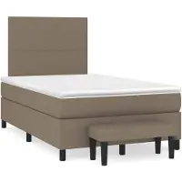 vidaXL Lit Boxspring avec matelas Taupe 120x200 cm Tissu