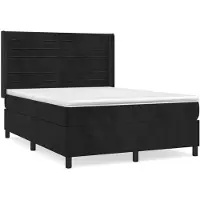vidaXL Lit boxspring avec matelas noir 140x200 cm velours