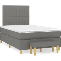 vidaXL Lit boxspring avec matelas gris foncé 120x200 cm Tissu