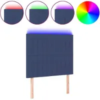 vidaXL Tête de lit LED bleue 100x5x118/128 cm Tissu