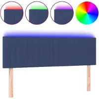 vidaXL Tête de lit LED bleue 144x5x78/88 cm Tissu