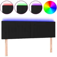 vidaXL Tête de lit LED noir 144x5x78/88 cm Tissu