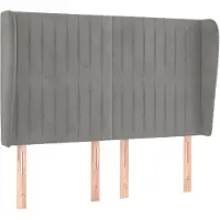 vidaXL Tête de lit avec oreilles gris clair 147x23x118/128 cm velours