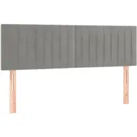 vidaXL Têtes de lit 2 pcs. Gris clair 72x5x78/88 cm velours