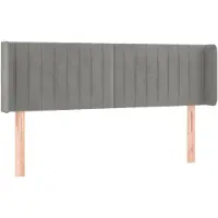 vidaXL Tête de lit avec oreilles gris clair 147x16x78/88 cm velours