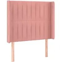vidaXL Tête de lit avec oreilles rose 103x16x118/128 cm velours