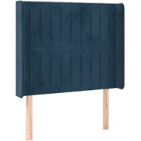 vidaXL Tête de lit avec oreilles bleu foncé 83x16x118/128 cm velours