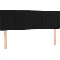 vidaXL Têtes de lit 2 pcs. noir 72x5x78/88 cm velours