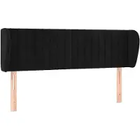 vidaXL Tête de lit avec oreilles noir 147x23x78/88 cm velours