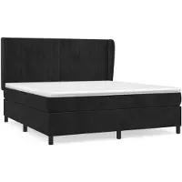 vidaXL Lit boxspring avec matelas noir 180x200 cm velours