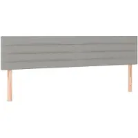 vidaXL Têtes de lit 2 pcs. Gris clair 80x5x78/88 cm Tissu