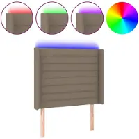vidaXL Tête de lit LED Taupe 103x16x118/128 cm Tissu