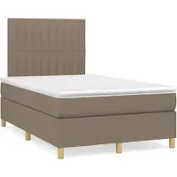 vidaXL Lit Boxspring avec matelas Taupe 120x200 cm Tissu