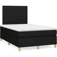 vidaXL Lit boxspring avec matelas noir 120x200 cm Tissu