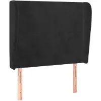 vidaXL Tête de lit avec oreilles noir 93x23x118/128 cm velours