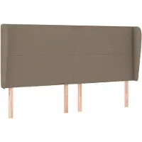 vidaXL Tête de lit avec oreilles taupe 203x23x118/128 cm Tissu