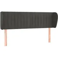 vidaXL Tête de lit avec oreilles gris foncé 147x23x78/88 cm velours