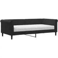 vidaXL Lit de jour avec matelas noir 90x190 cm velours